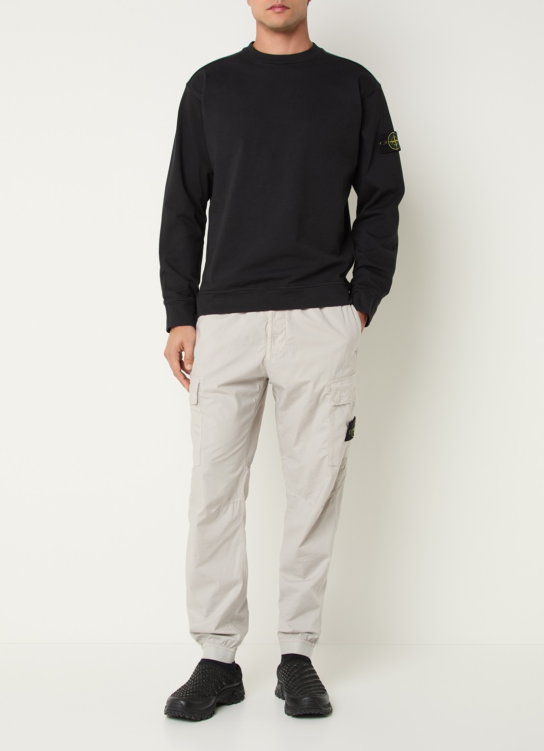 Stone Island S0B50 Longsleeve met logo - voorkant 3 zwart