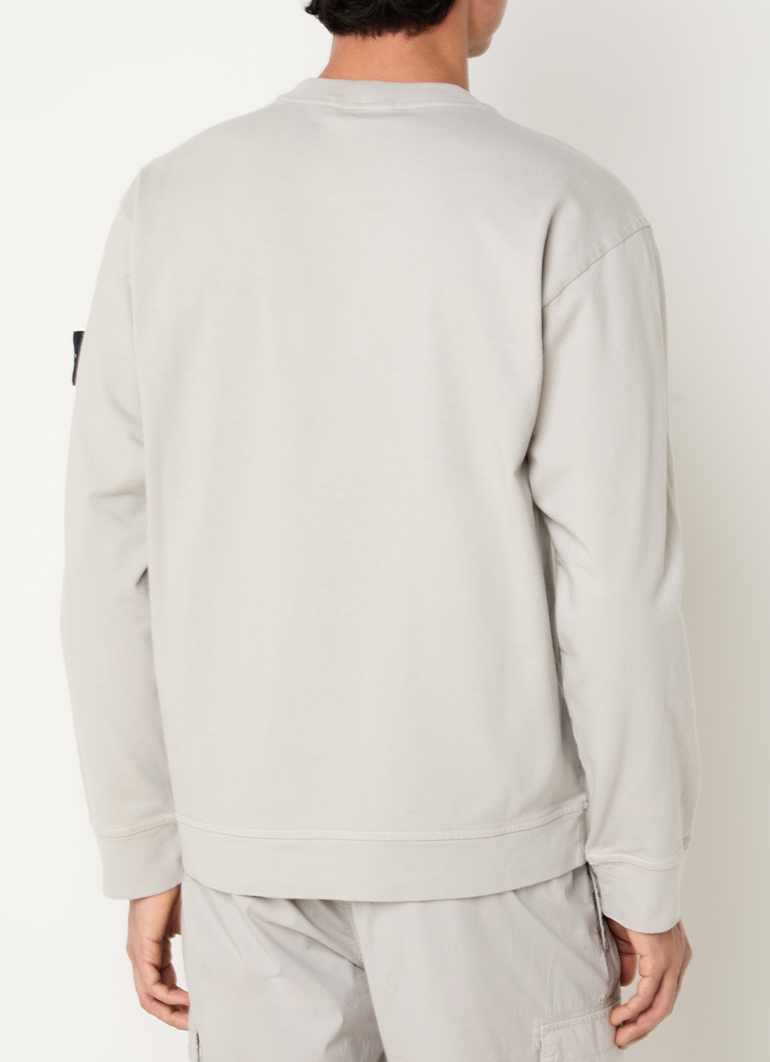 Stone Island S0B50 Longsleeve met logo - achterkant lichtgrijs