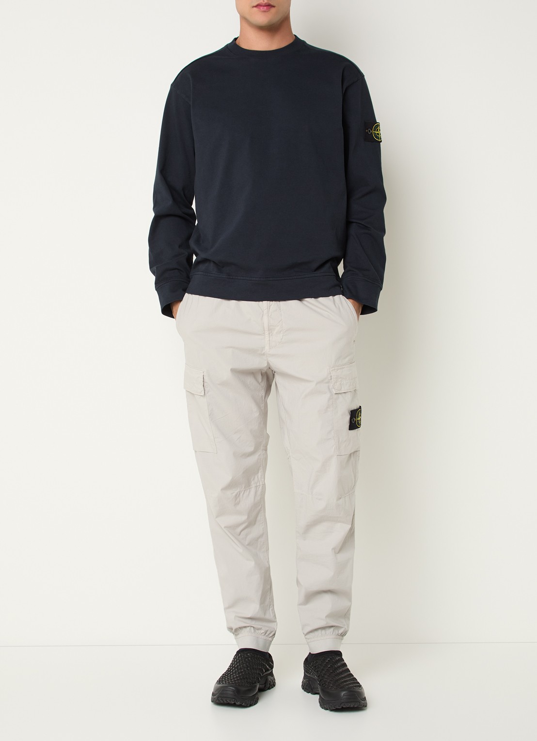 Stone Island S0B50 Longsleeve met logo - voorkant 2 donkerblauw