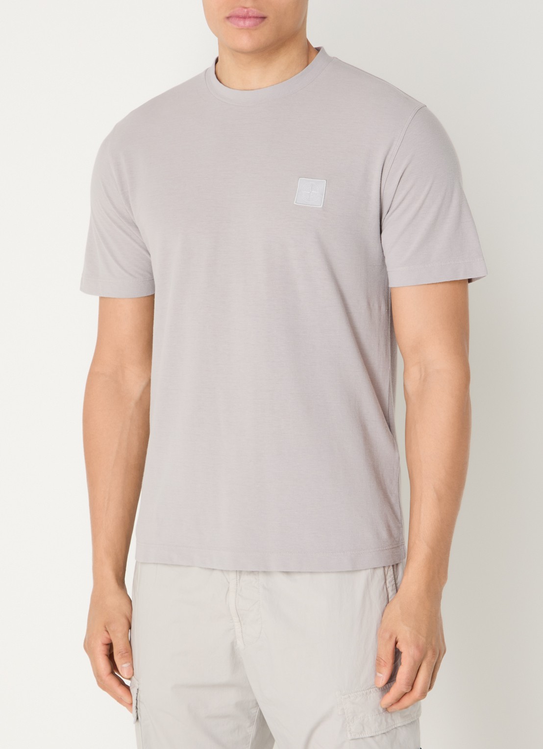 Stone Island S0F11 T-shirt met logoborduring - detail 3 grijs