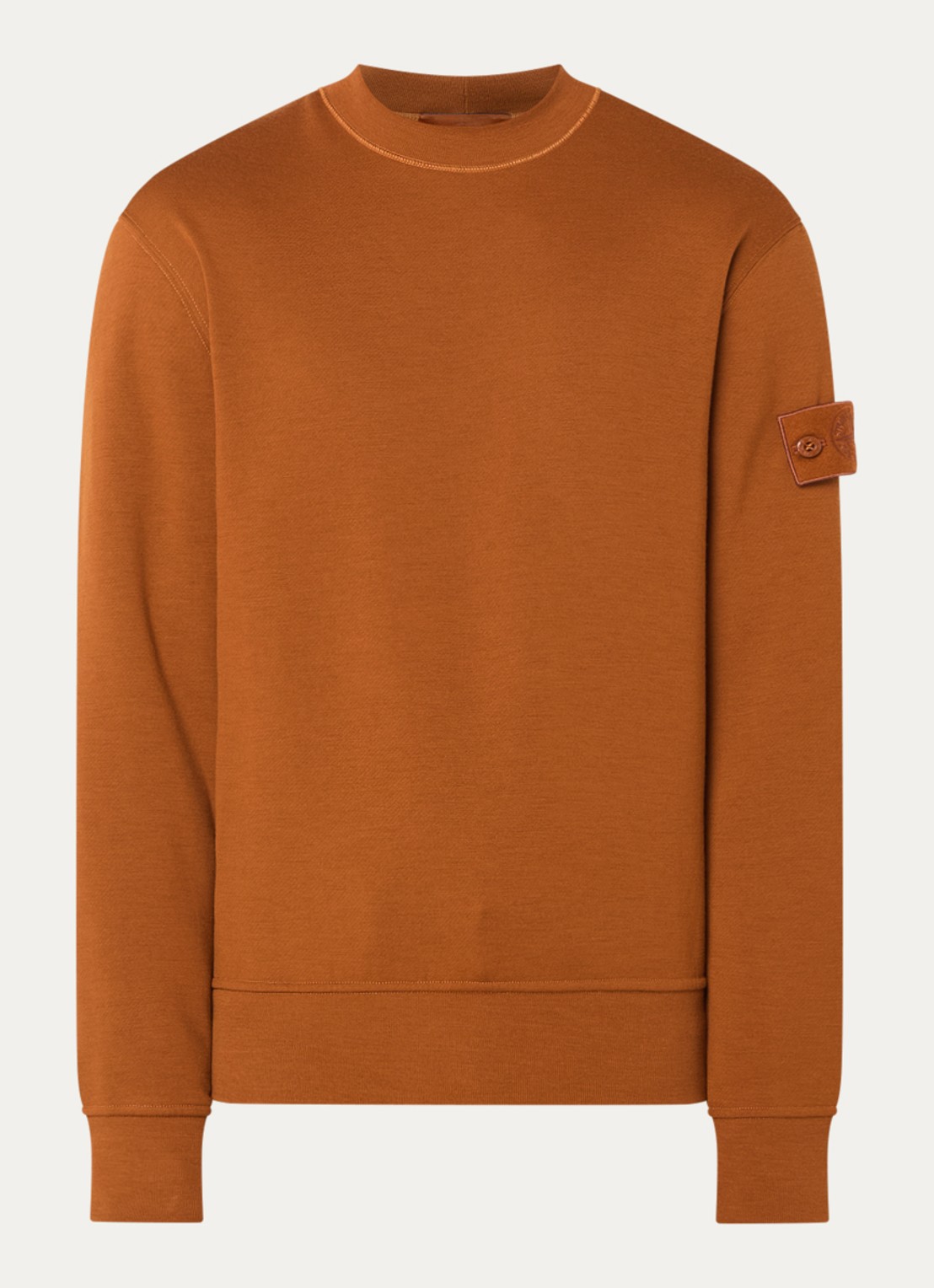Stone Island S0F15 sweater met logo - voorkant 2 roodbruin