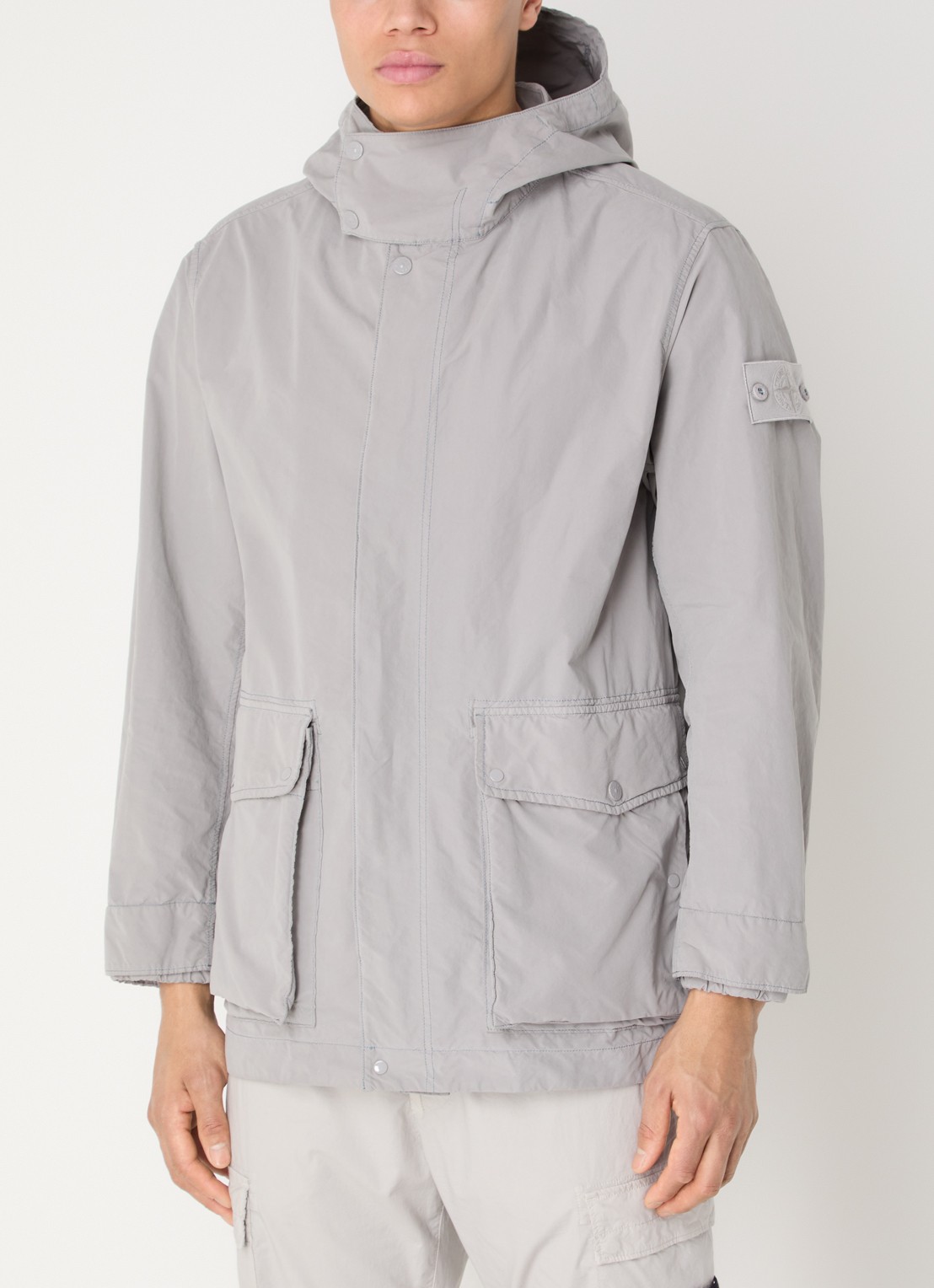 Stone Island S0F33 Jack met capuchon en logo - detail 3 grijs