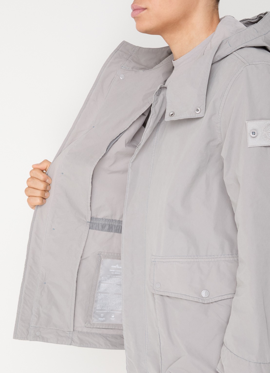 Stone Island S0F33 Jack met capuchon en logo - detail 4 grijs