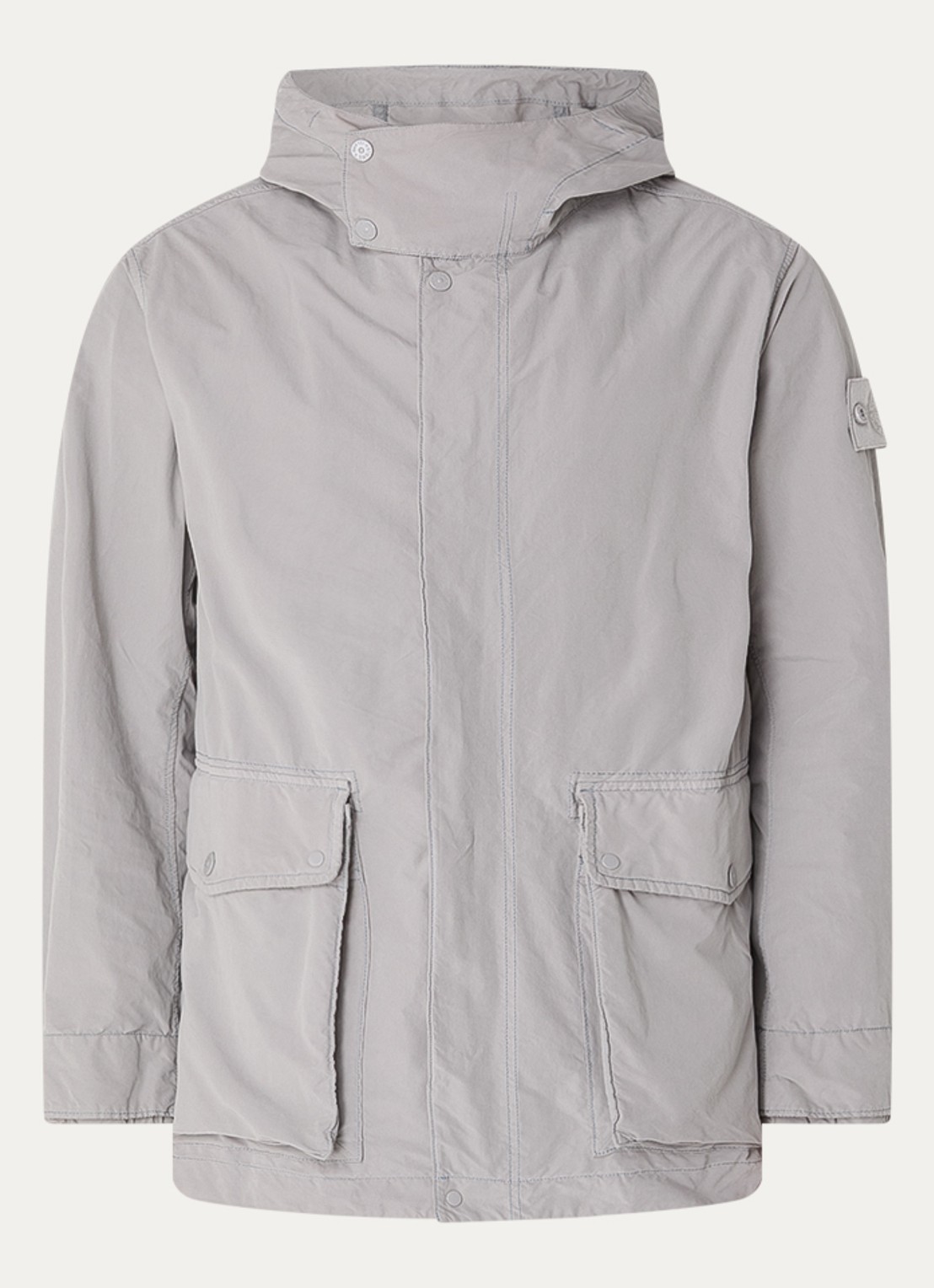 Stone Island S0F33 Jack met capuchon en logo - voorkant grijs