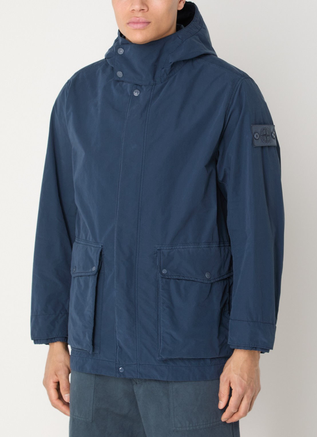 Stone Island S0F33 Jack met capuchon en logo - detail 3 indigo