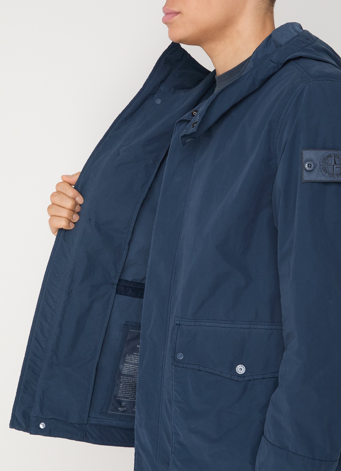 Stone Island S0F33 Jack met capuchon en logo - detail 4 indigo