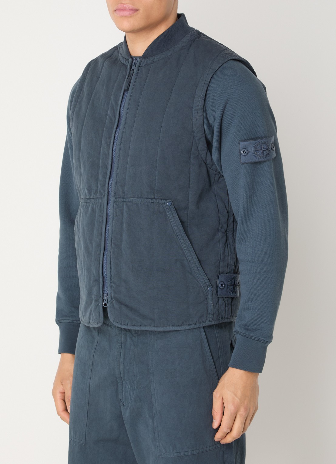 Stone Island S0F34 bodywarmer met quilt patroon - detail 3 indigo