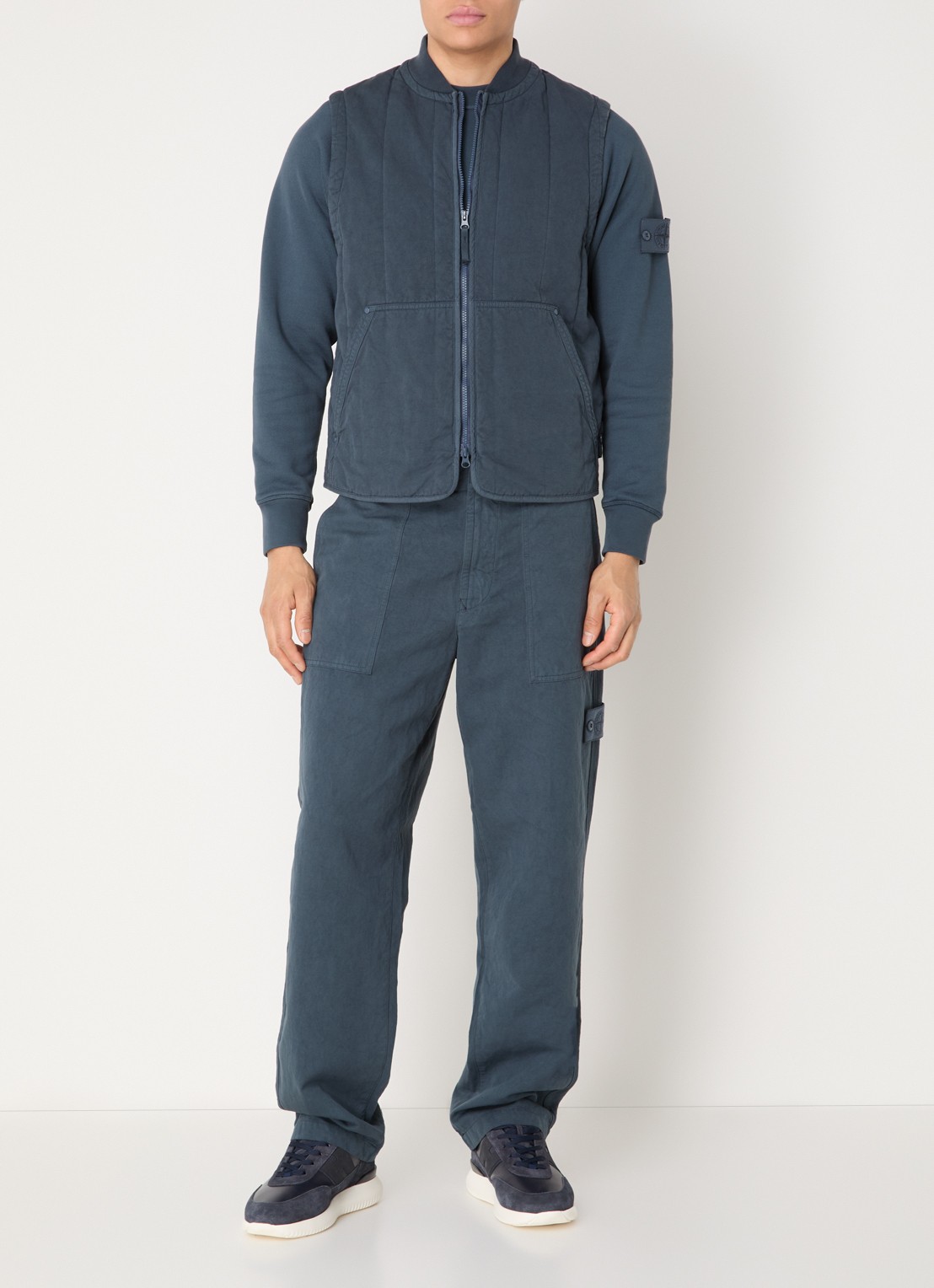 Stone Island S0F34 bodywarmer met quilt patroon - voorkant 2 indigo