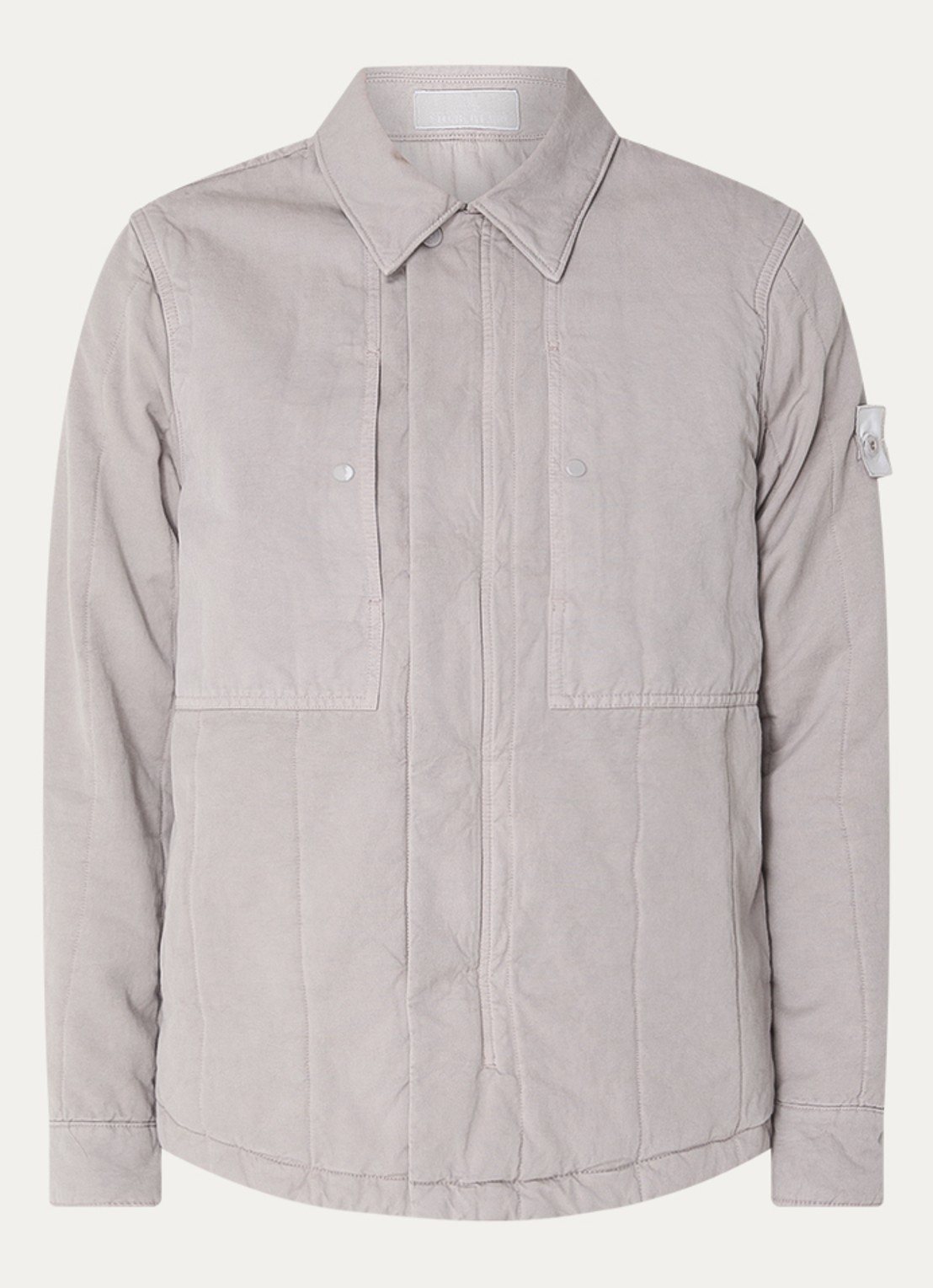 Stone Island S0F34 jack met quilt patroon en logo - voorkant 5 grijs