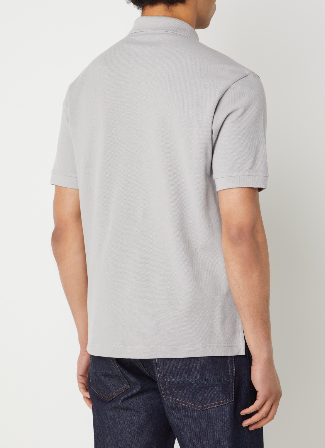 Stone Island S0F39 polo van piqué katoen met logoborduring - achterkant grijs