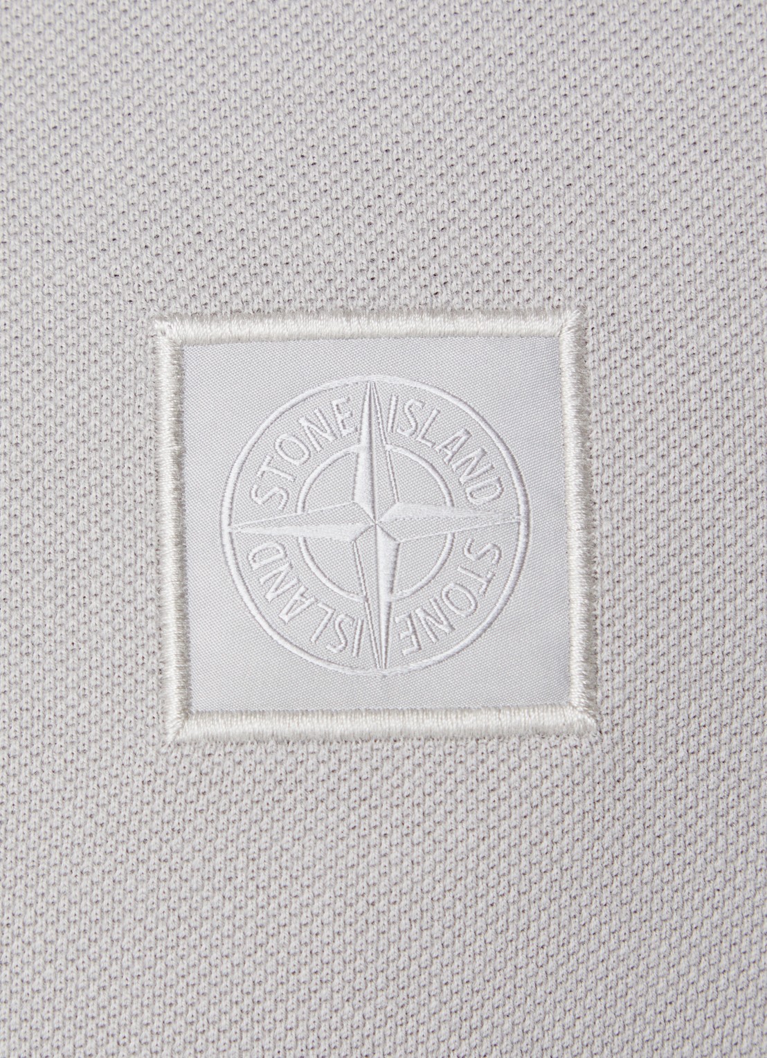 Stone Island S0F39 polo van piqué katoen met logoborduring - detail 3 grijs