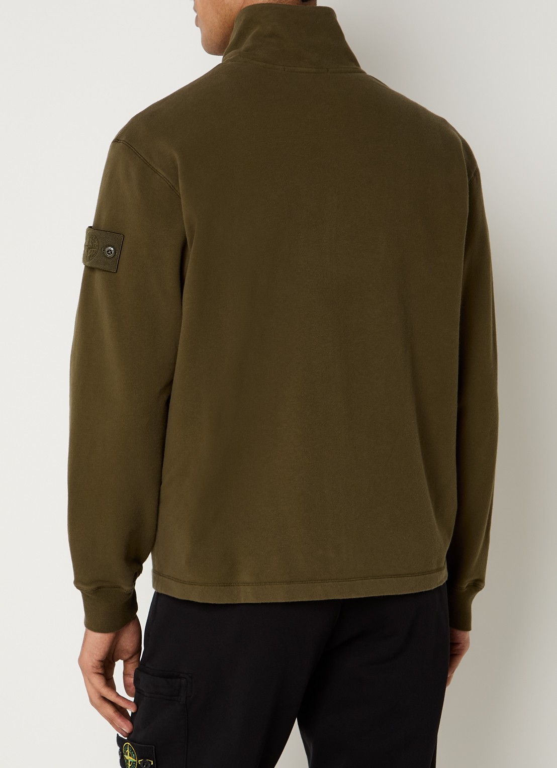 Stone Island S0F53 vest met logo - achterkant mosgroen