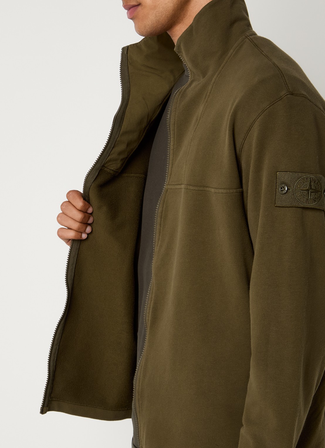 Stone Island S0F53 vest met logo - detail 3 mosgroen