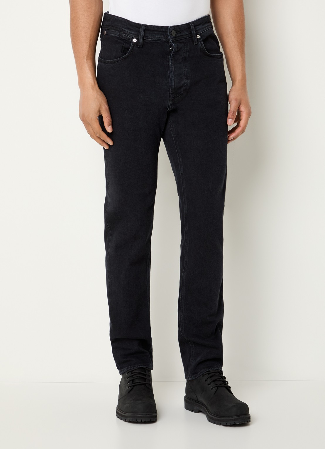 Stone Island S0J11 slim fit jeans met steekzakken - detail zwart