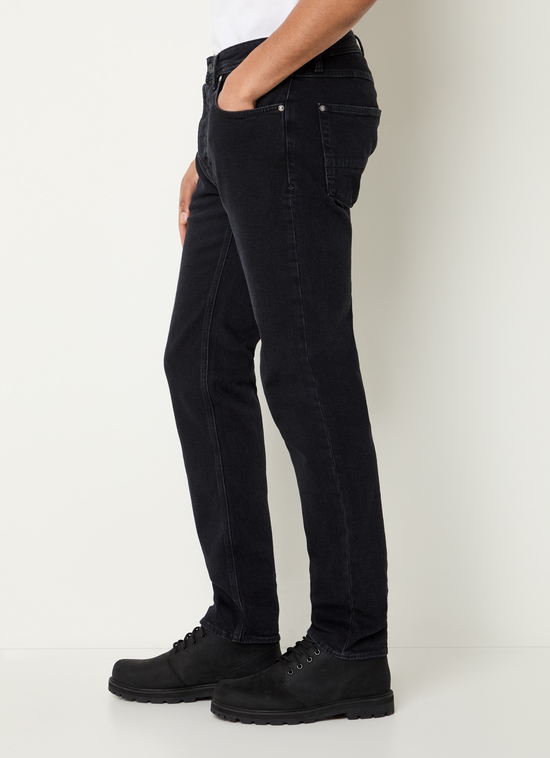 Stone Island S0J11 slim fit jeans met steekzakken - detail 2 zwart