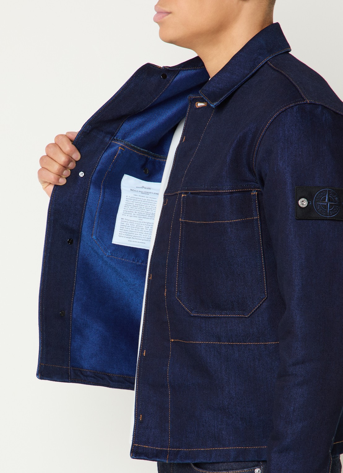 Stone Island S0J17 spijkerjas met borstzakken - detail 3 indigo