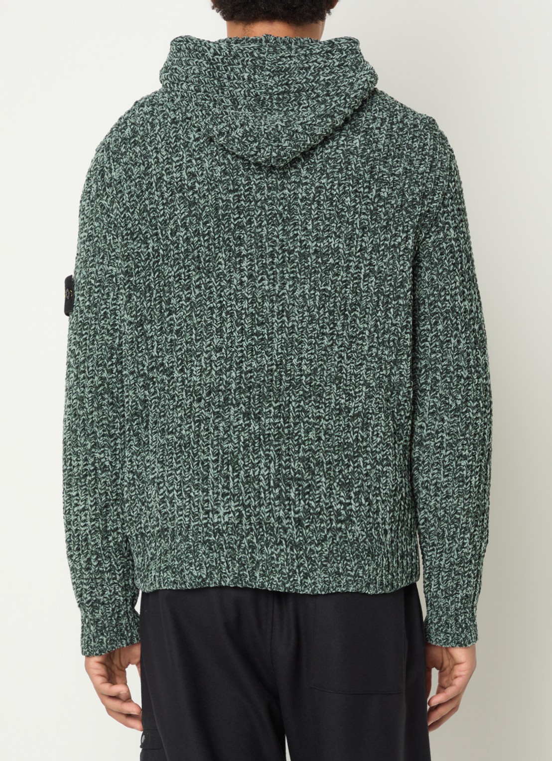 Stone Island S0N16 hoodie van badstof - achterkant 5 groen
