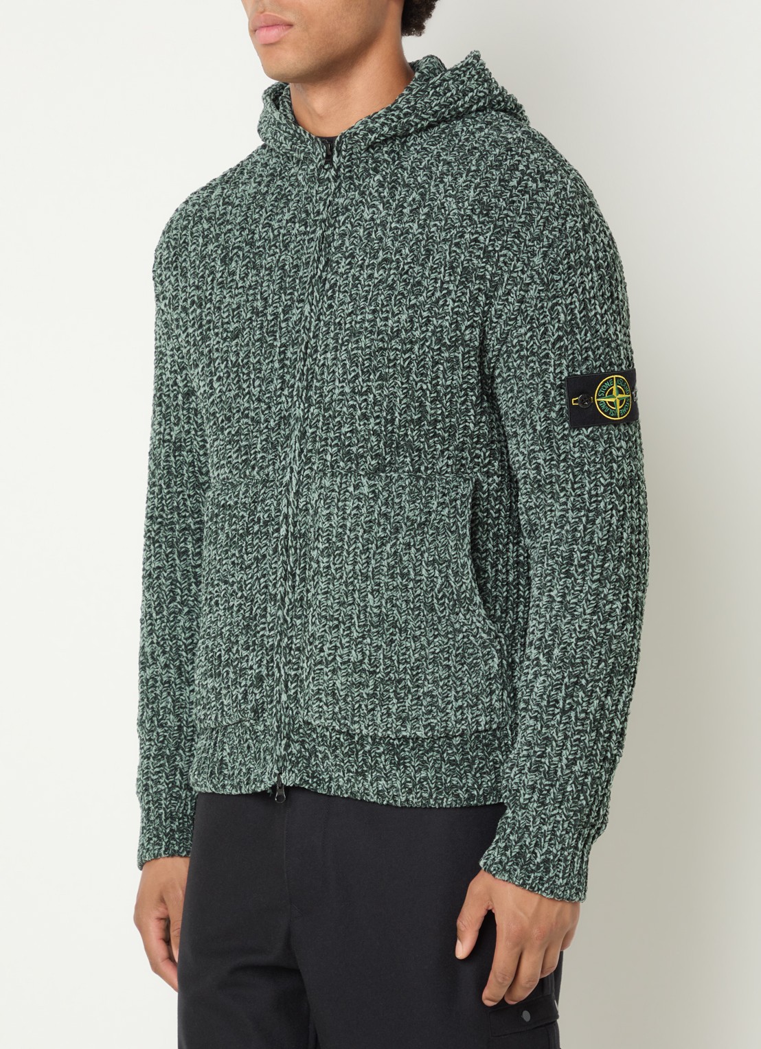 Stone Island S0N16 hoodie van badstof - detail 3 groen
