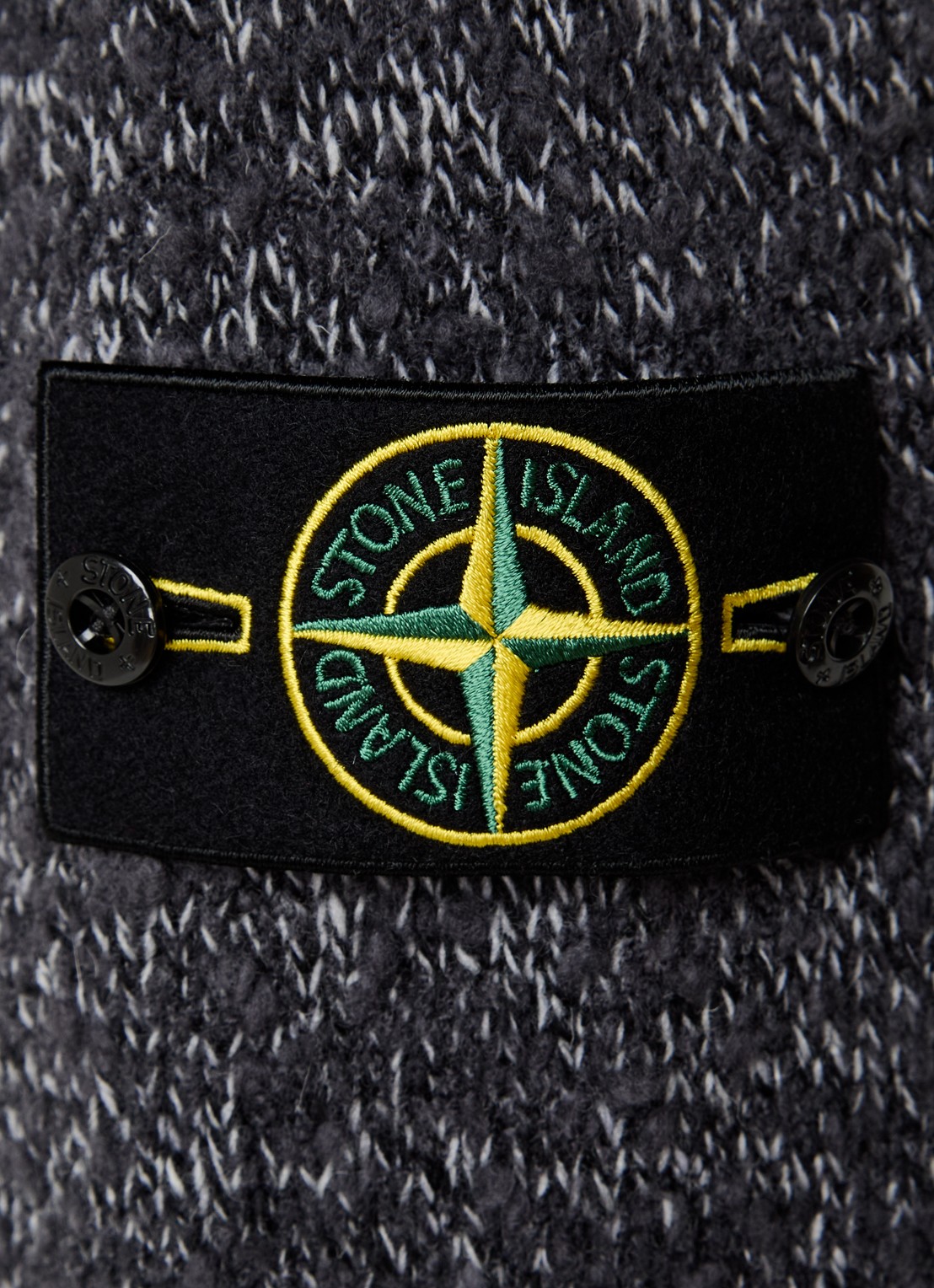 Stone Island S0N20 grofgebreide trui met logo - detail 5 donkergrijs