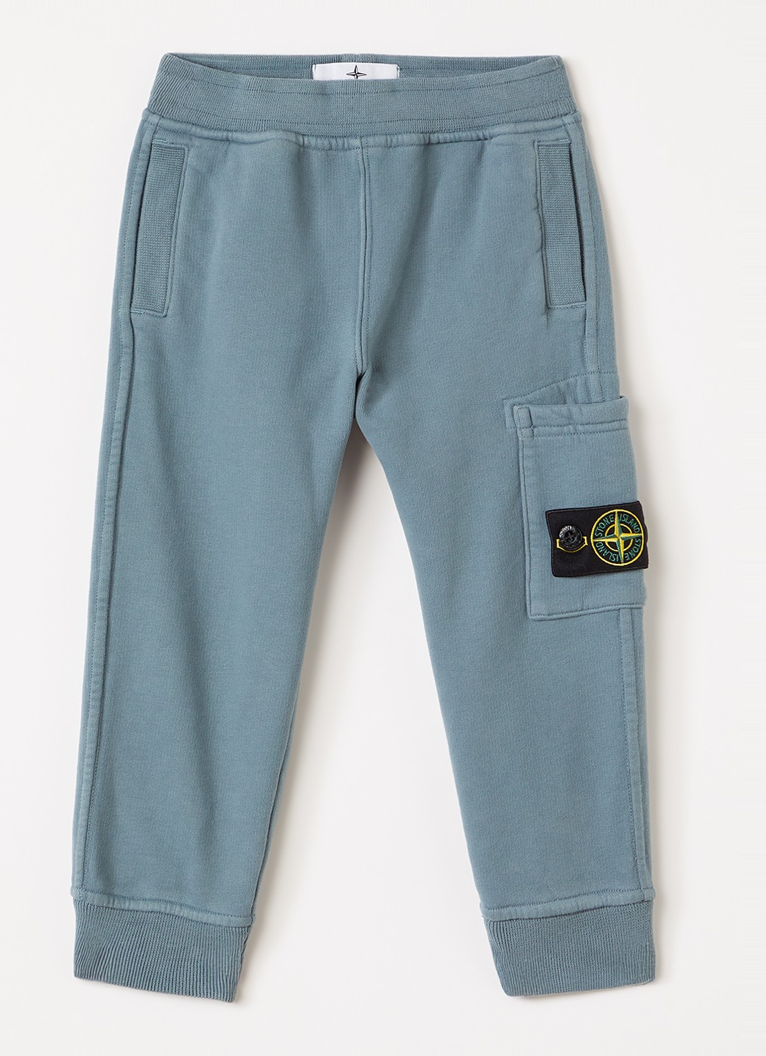 Stone Island Tapered fit joggingbroek met logo - voorkant 2 blauwgrijs