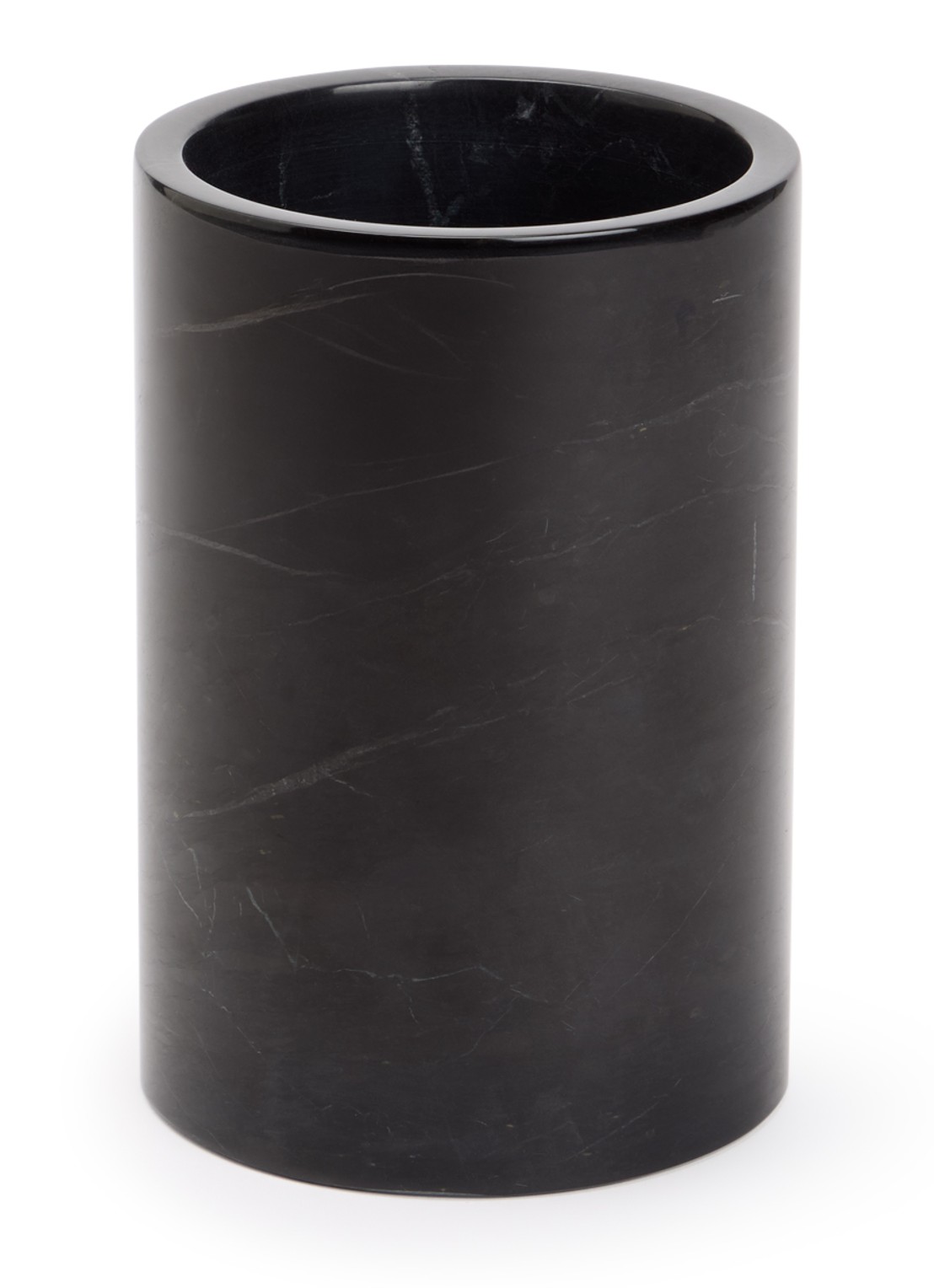 Stoned Wijnkoeler van marmer 18 cm - voorkant zwart