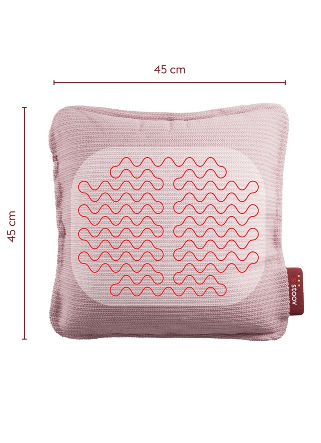 Stoov Ploov³ warmtekussen 45 x 45 cm - detail 3 roze