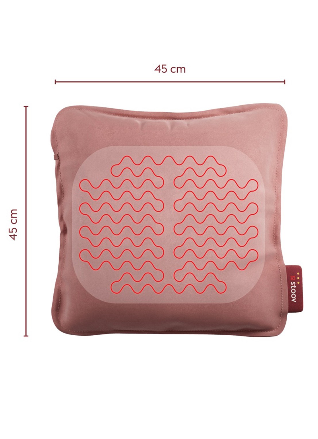 Stoov Ploov³ warmtekussen 45 x 45 cm - detail 4 roze