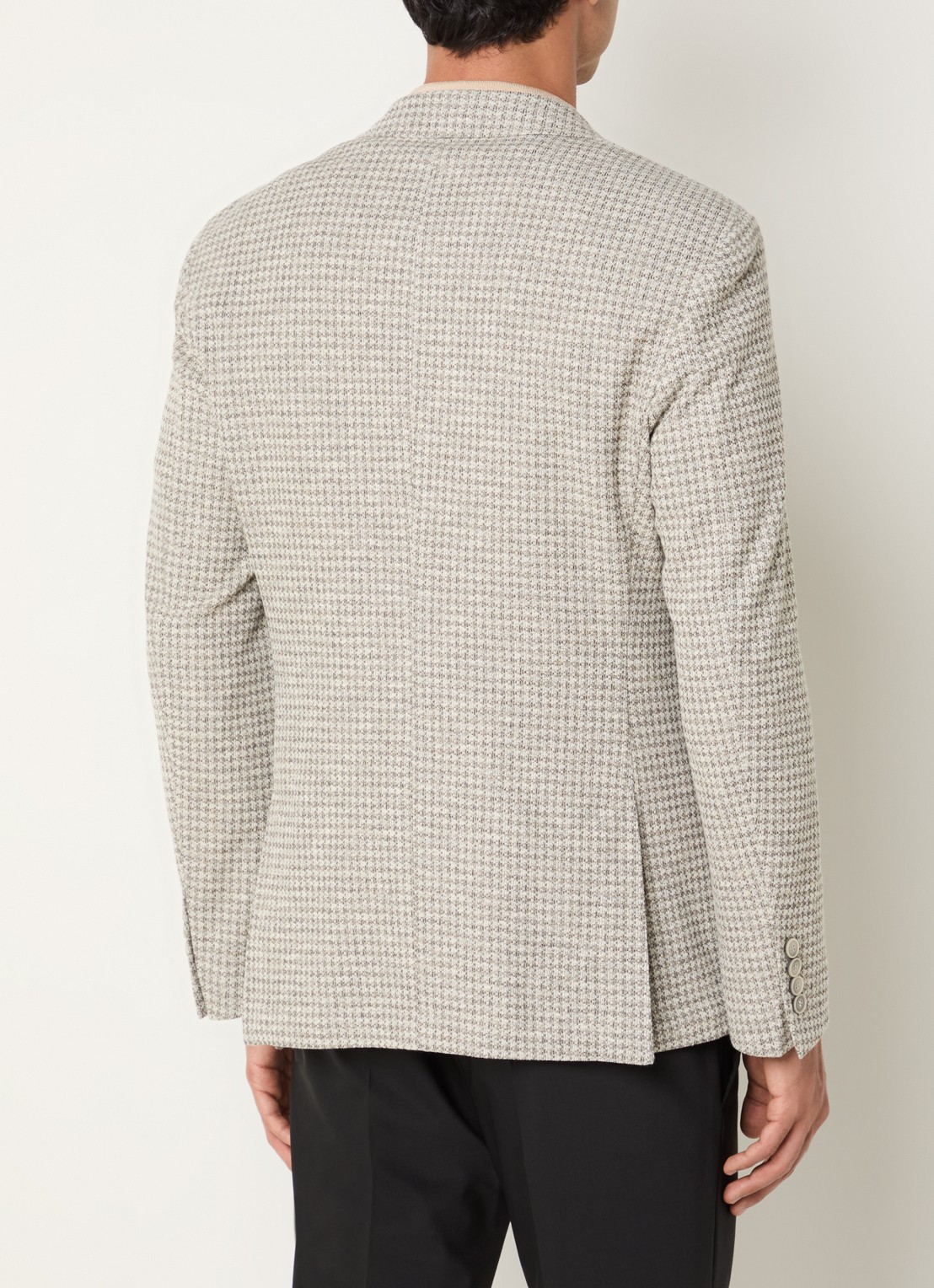 Strellson Acon regular fit colbert met pied-de-poule dessin - achterkant lichtgrijs