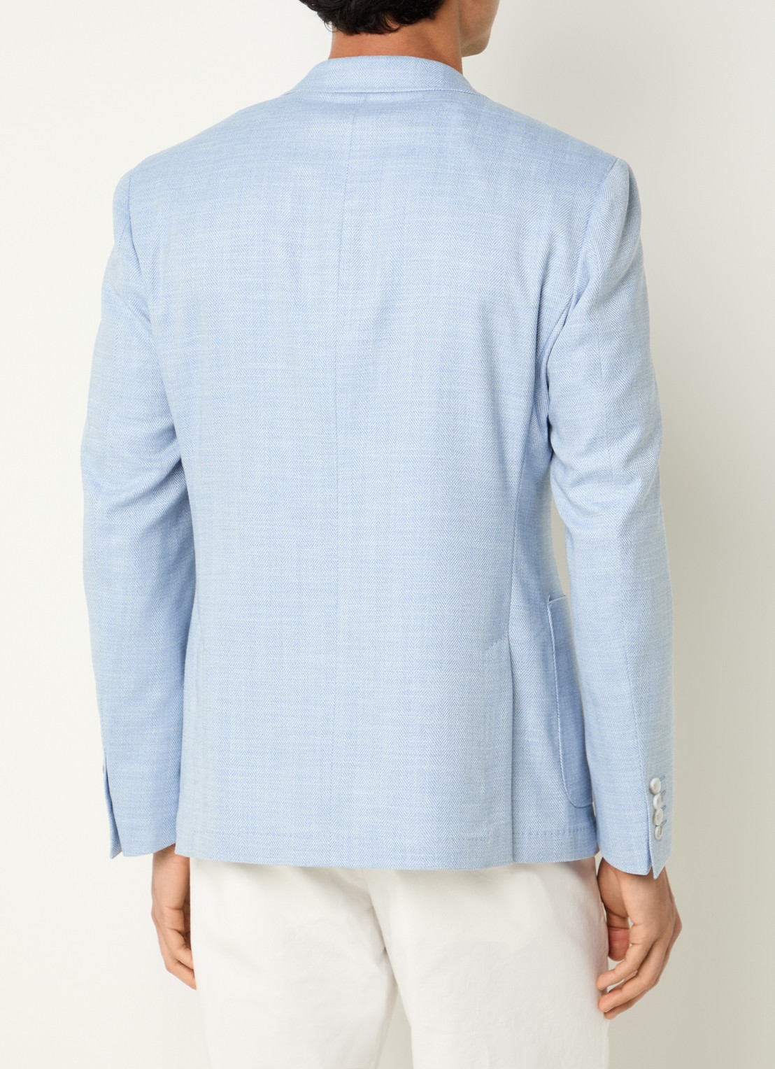 Strellson Acon4 single-breasted blazer met opgestikte zakken - achterkant staalblauw