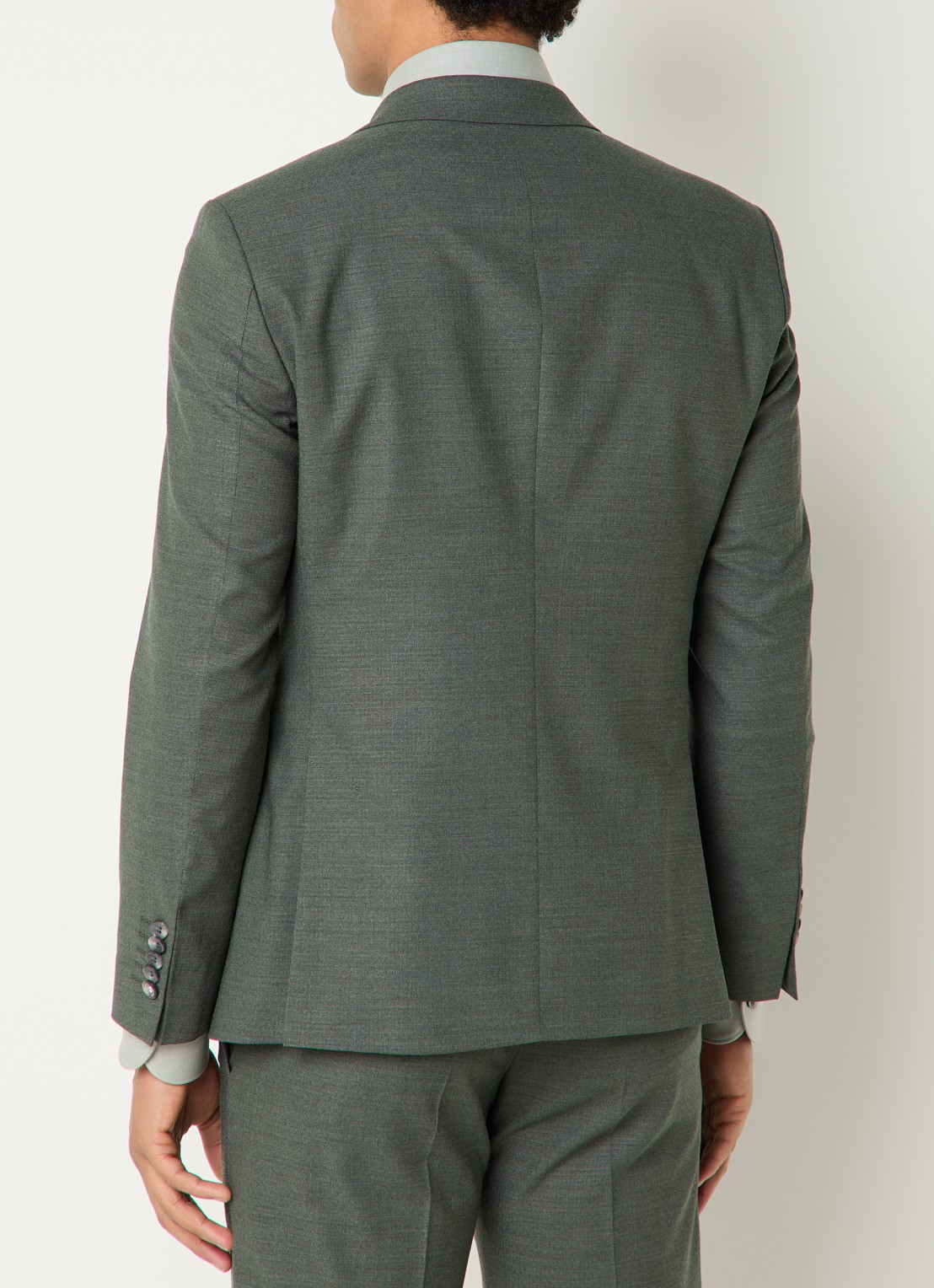 Strellson Aidan regular fit colbert in wolblend met klepzakken - achterkant 7 olijfgroen
