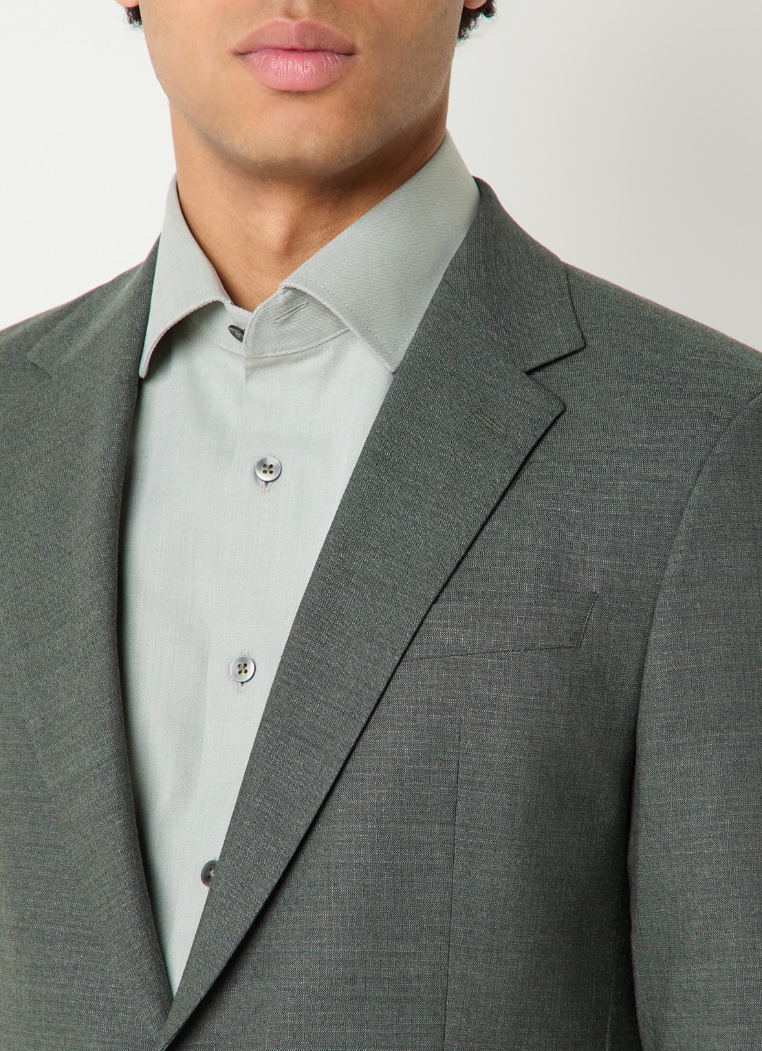 Strellson Aidan regular fit colbert in wolblend met klepzakken - detail 4 olijfgroen