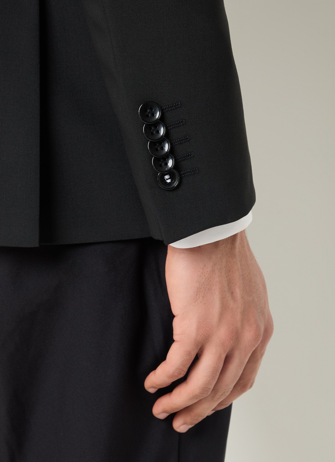 Strellson Aidan regular fit colbert in wolblend - detail 3 zwart