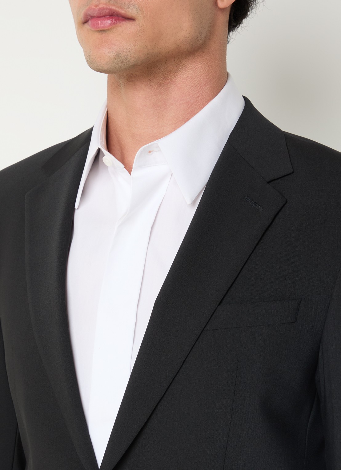 Strellson Aidan regular fit colbert in wolblend - detail 4 zwart