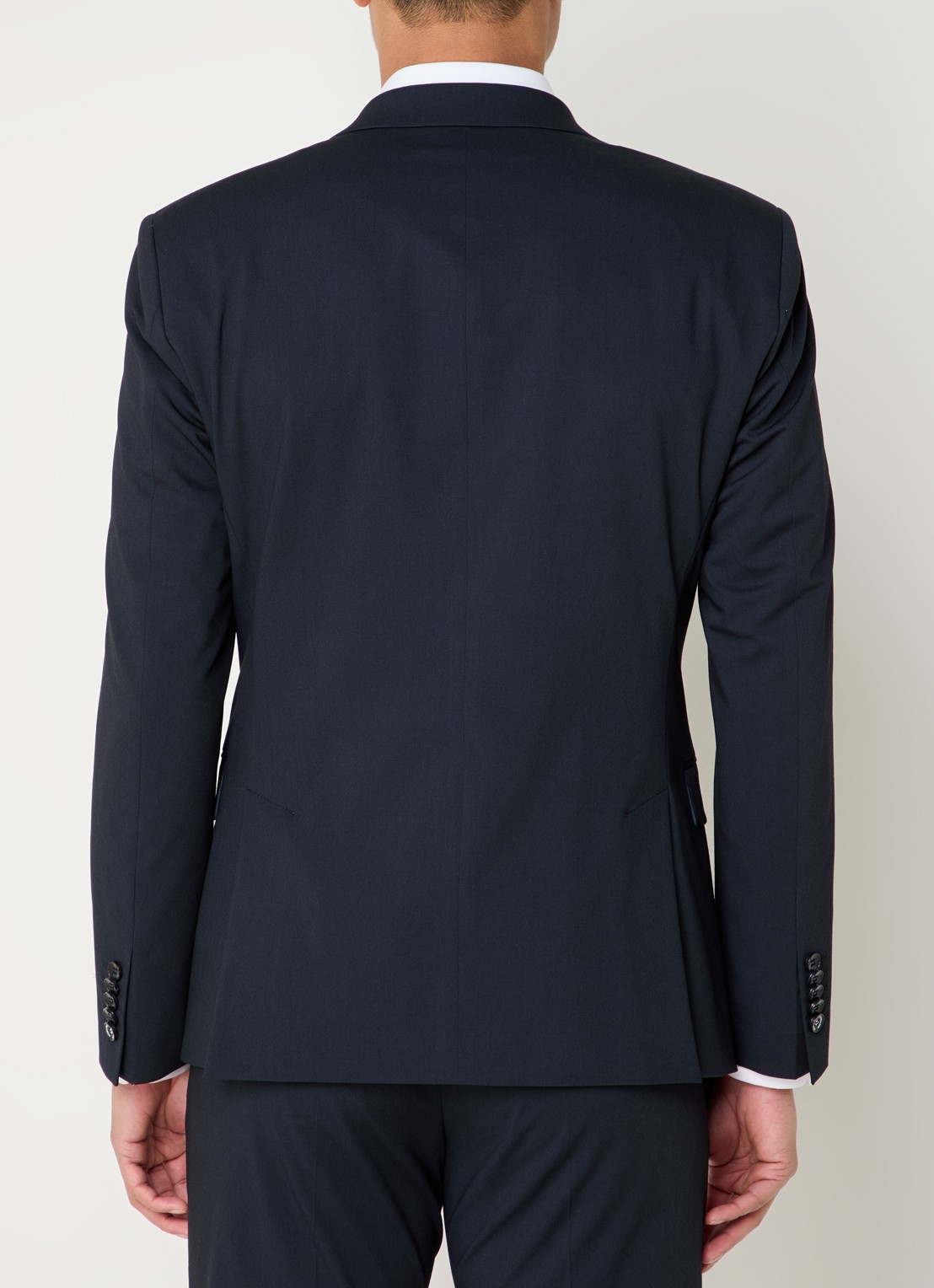 Strellson Aidan slim fit colbert met klepzakken - achterkant donkerblauw