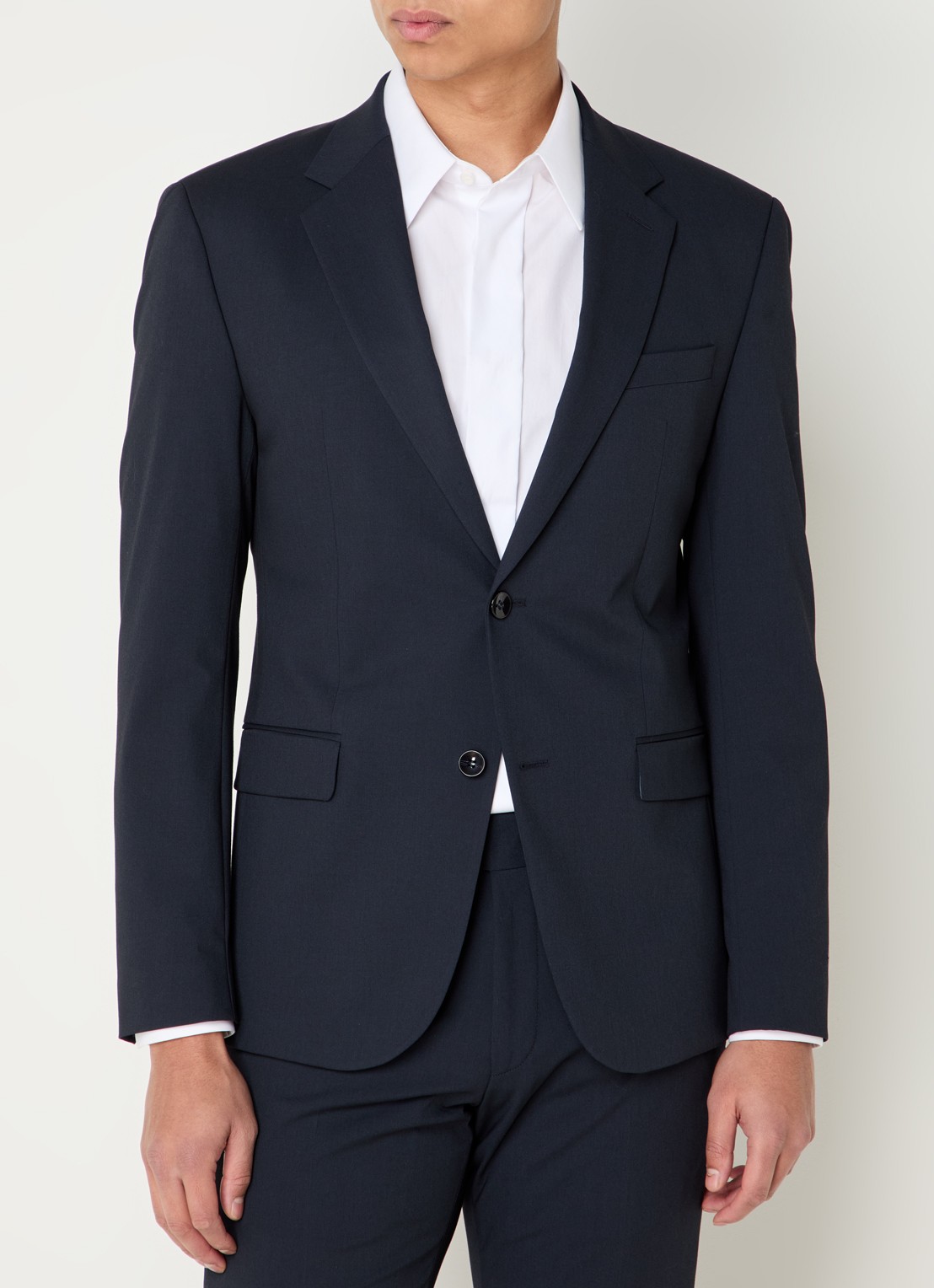 Strellson Aidan slim fit colbert met klepzakken - detail 4 donkerblauw