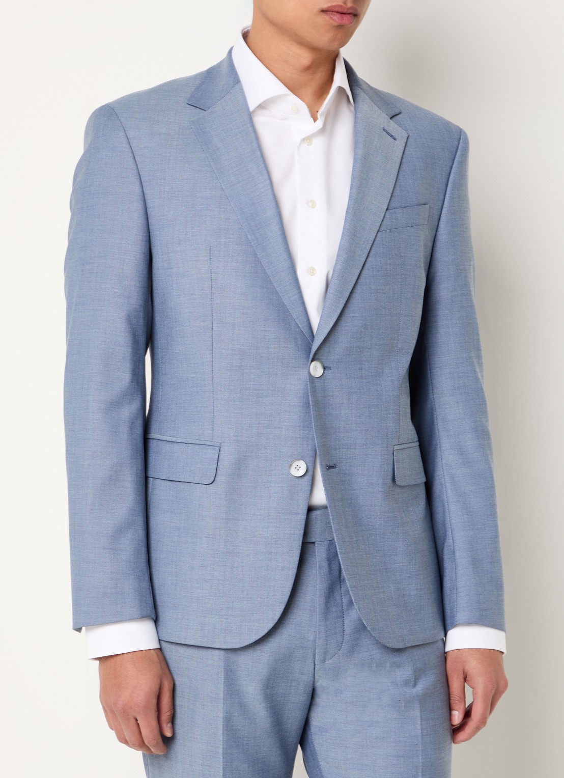 Strellson Aidan slim fit colbert met klepzakken - detail 3 turquoise