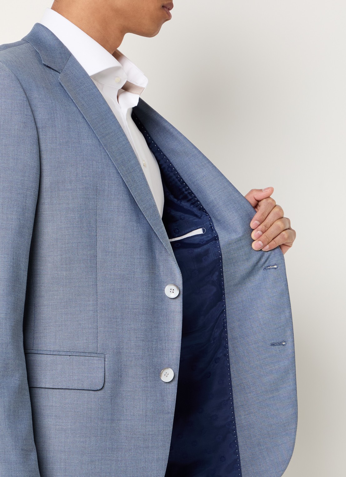 Strellson Aidan slim fit colbert met klepzakken - detail 4 turquoise