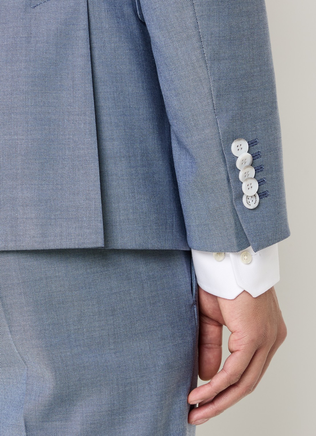 Strellson Aidan slim fit colbert met klepzakken - detail 5 turquoise