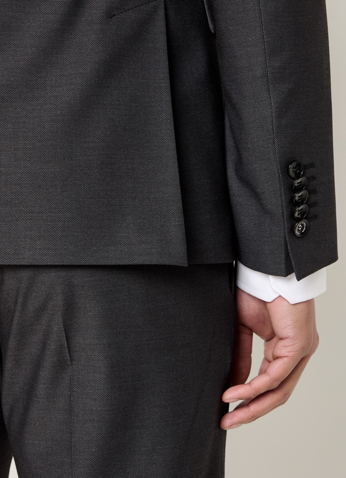 Strellson Aidan slim fit colbert  - detail 6 antraciet