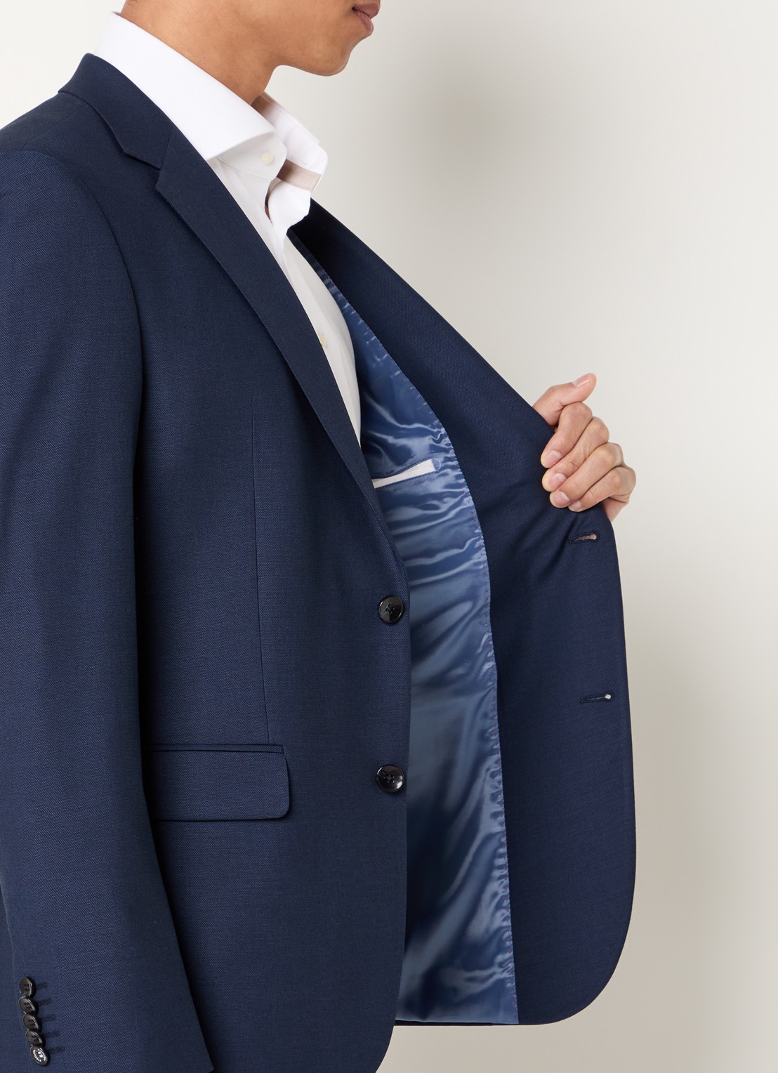 Strellson Aidan slim fit colbert  - detail 2 donkerblauw