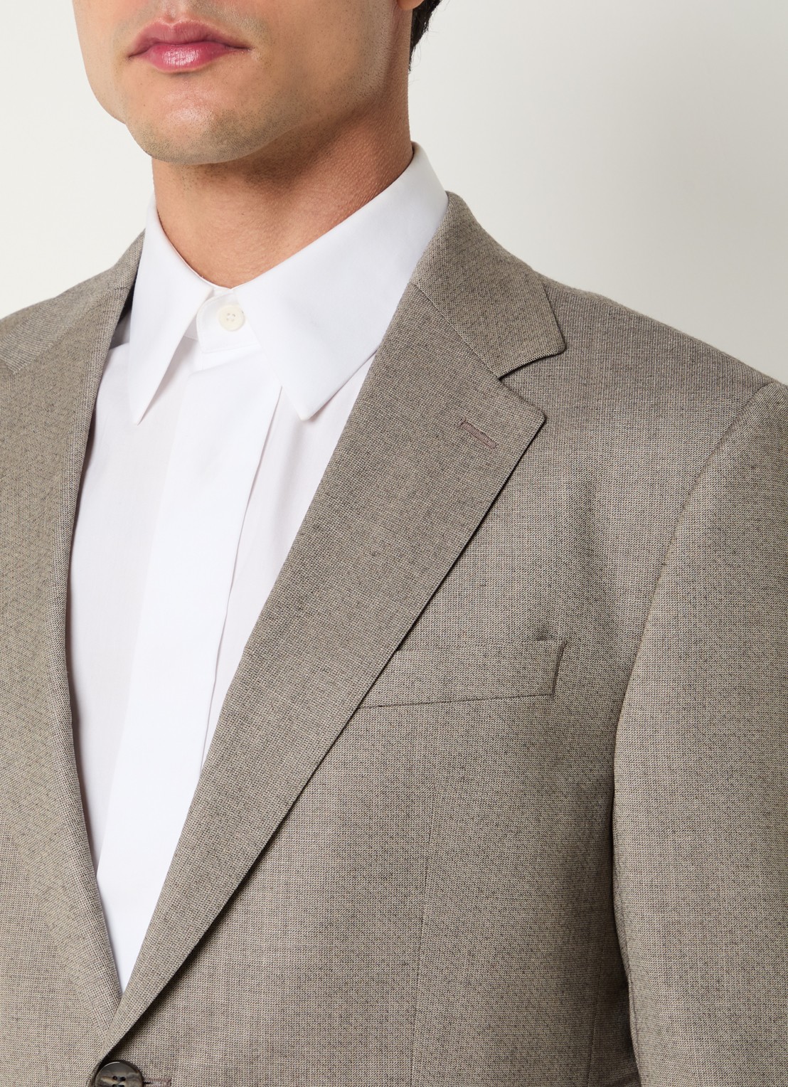 Strellson Aiden regular fit colbert in wolblend met klepzakken - detail 3 donkerbeige