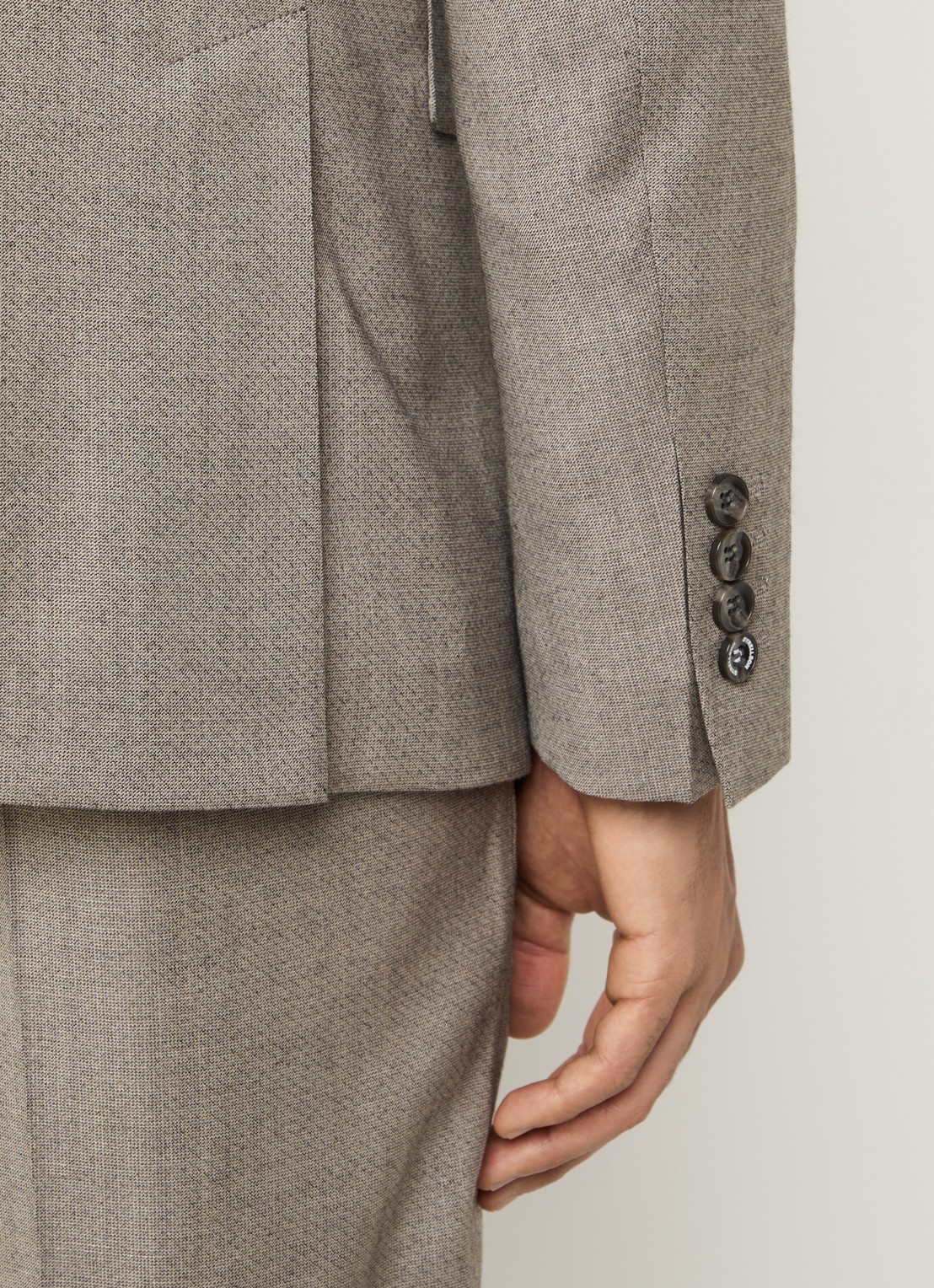Strellson Aiden regular fit colbert in wolblend met klepzakken - detail 4 donkerbeige