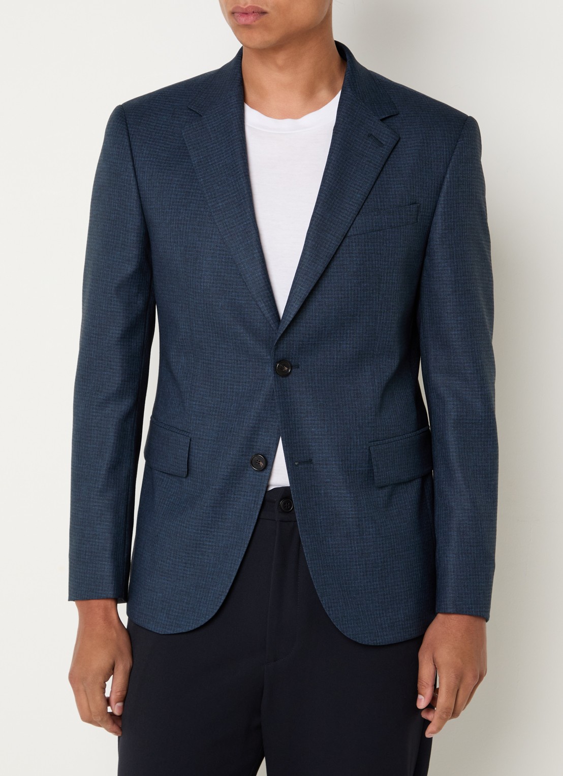 Strellson Aiden regular fit colbert met klepzakken - detail 3 donkerblauw