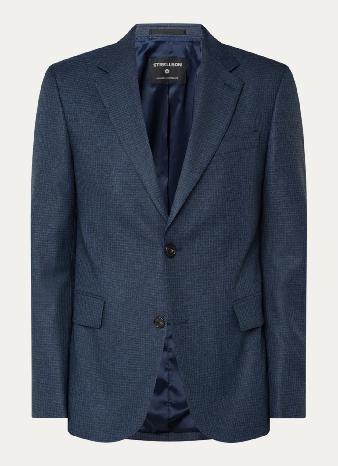Strellson Aiden regular fit colbert met klepzakken - voorkant donkerblauw