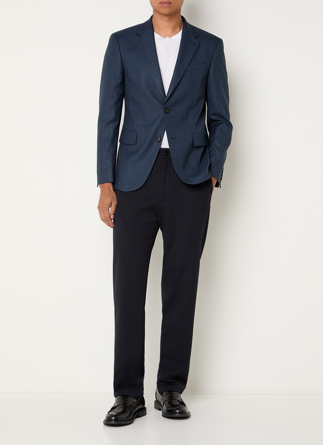 Strellson Aiden regular fit colbert met klepzakken - voorkant 2 donkerblauw