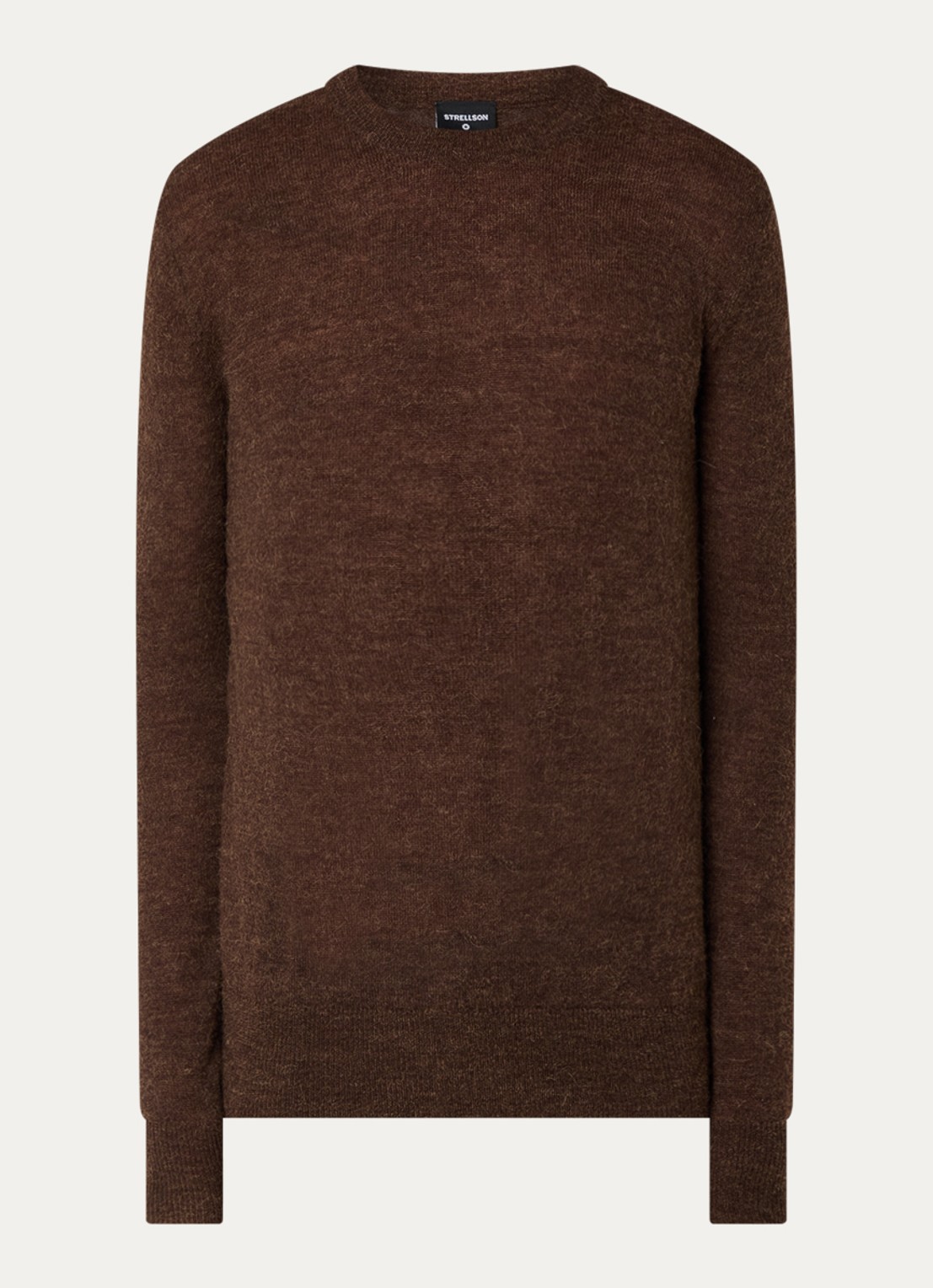 Strellson Alpus fijngebreide pullover alpaca wolblend - voorkant 2 bruin
