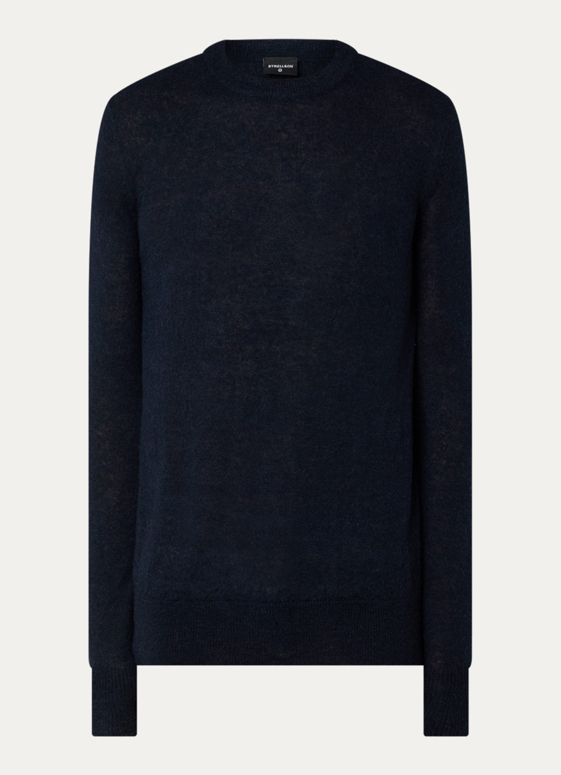 Strellson Alpus fijngebreide pullover alpaca wolblend - voorkant donkerblauw