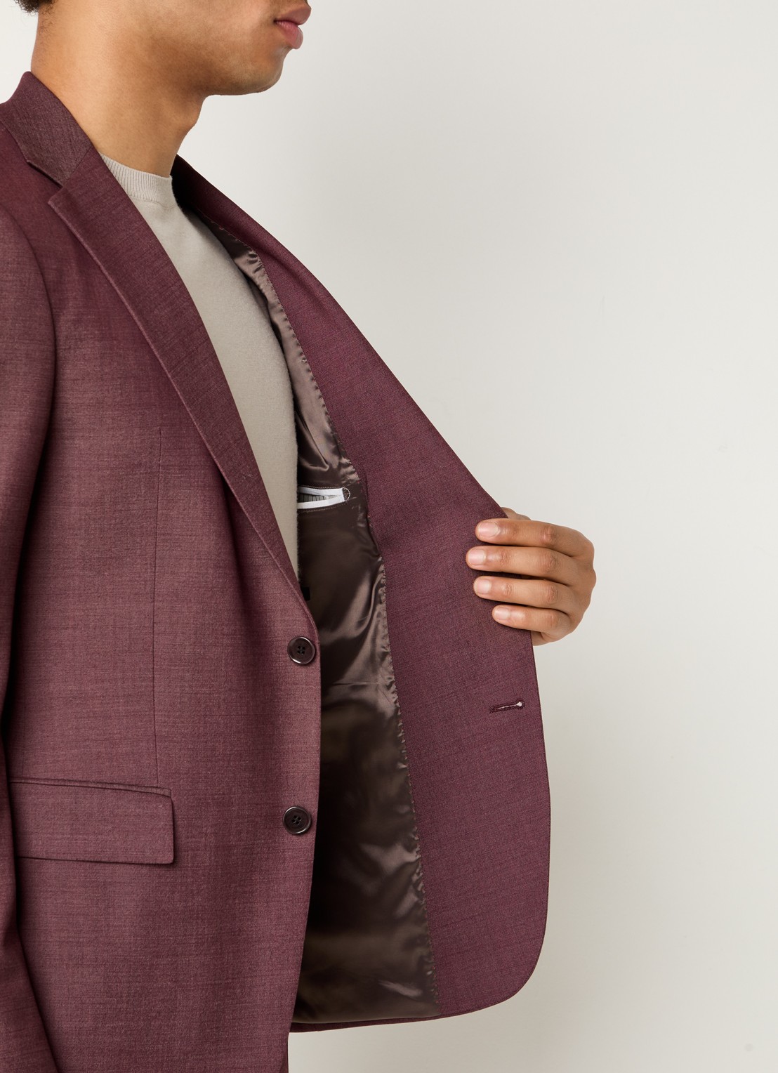 Strellson Alzer regular fit colbert met klepzakken - detail 5 bordeauxrood