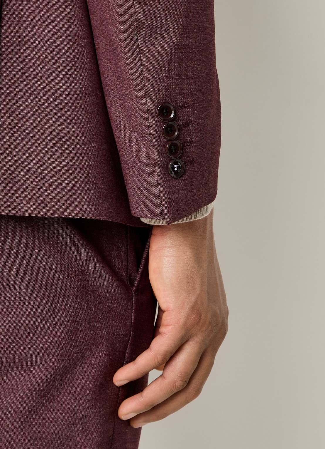 Strellson Alzer regular fit colbert met klepzakken - detail 6 bordeauxrood