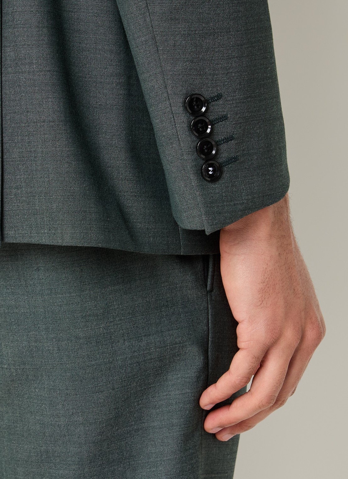 Strellson Alzer regular fit colbert met klepzakken - detail 5 olijfgroen